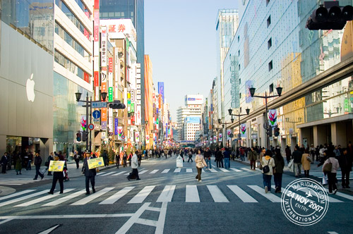 Pedestrian on Chuo Dori street in Ginza