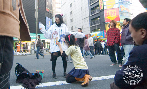 Akihabara Manga Drawing in Progress