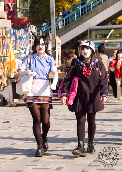 Harajuku White Kabuki Face Girls