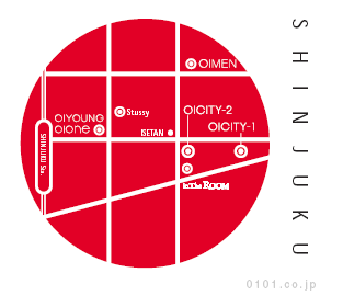 Marui 0101 Shinjuku location map, taken from 0101.co.jp