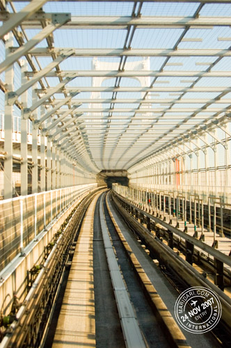 On Rainbow Bridge, in the train to Odaiba Marine Park, Yurikamome Line 