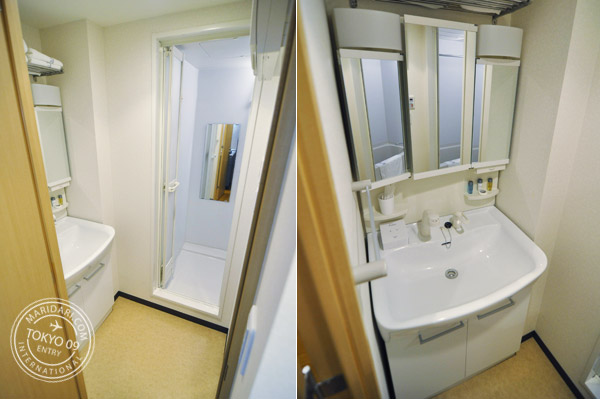 Apartment in Tokyo - B-SITE Akihabara. Nice clean bathroom. Vanity Area.